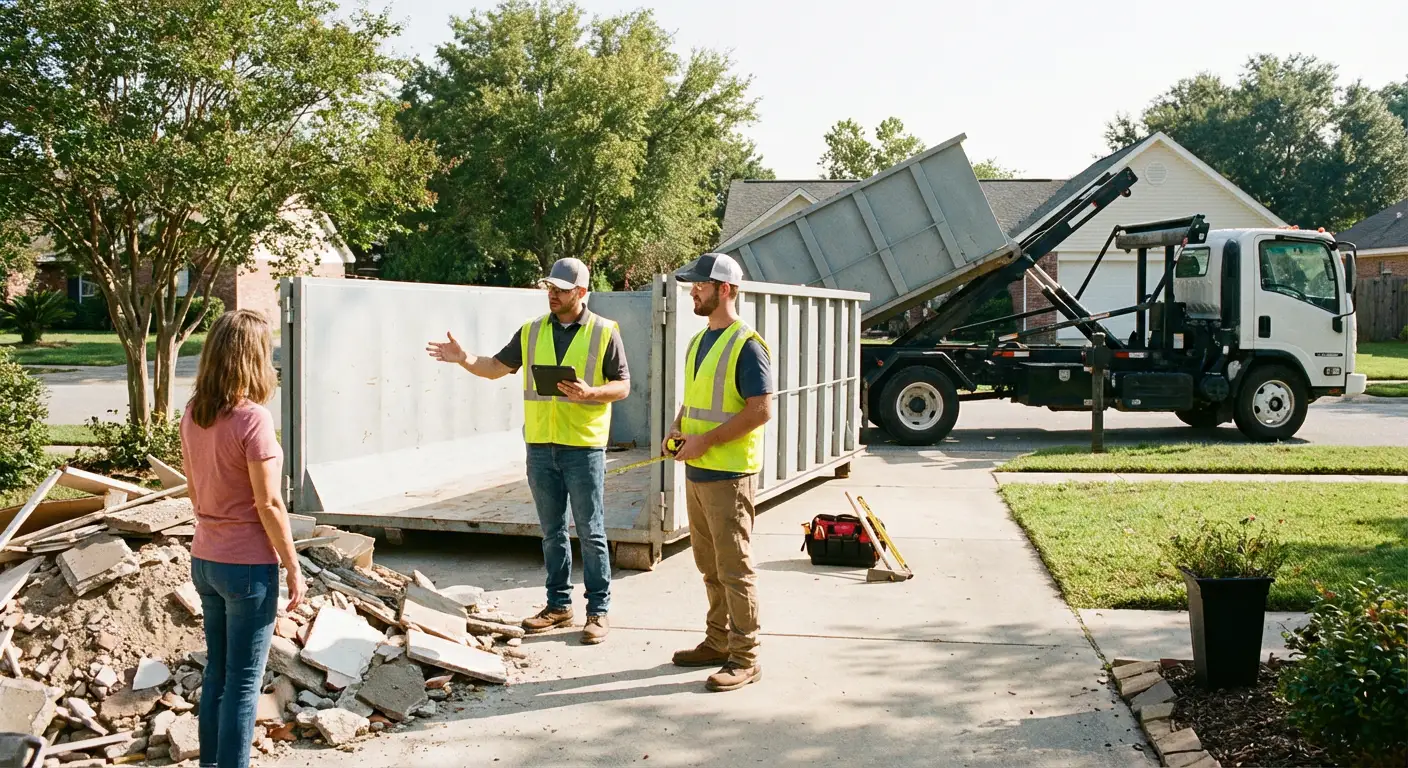 Tobin Bridge Roll-Offs dumpster delivery truck in Chelsea, MA