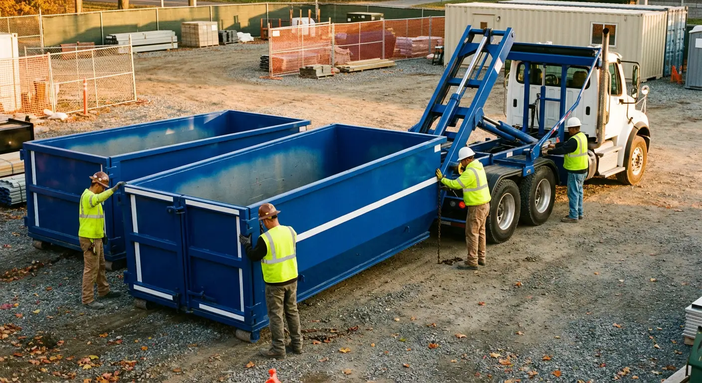 Commercial dumpster logistics and delivery truck access in Chelsea, MA